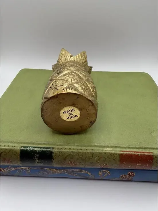 Brass Pineapple Figurine Paperweight - Picture 3 of 3